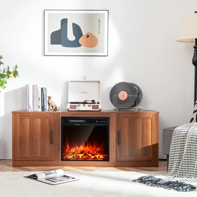 Costway 58'' Fireplace TV Stand Entertainment Console W/ 18'' Electric Fireplace - Image 4