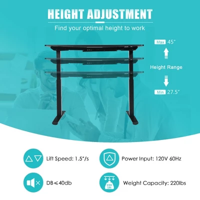 Costway 55''x28'' Electric Standing Desk Sit To Stand Workstation Dual Motor - Image 6