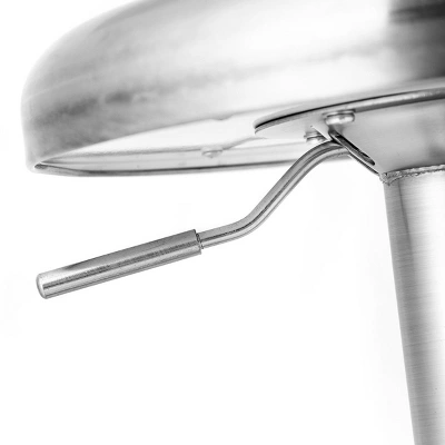 Costway 2 Pcs Brushed Stainless Steel Swivel Bar Stool Seat Adjustable Height Round Top - Image 7