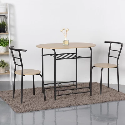 Costway 3 PCS Dining Set Table And 2 Chairs Home Kitchen Breakfast Bistro Pub Furniture - Image 2