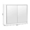 Costway Wall Mounted Bathroom Medicine Cabinet Storage Cabinet Double Mirror Door Organizer Shelf White