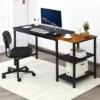 Costway 59'' Home Office Computer Desk Study Laptop Table Detachable Shelf Rustic