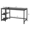 Costway 55'' Computer Desk Office Study Table Workstation Home W/ Adjustable Shelf Black/Coffee/Brown