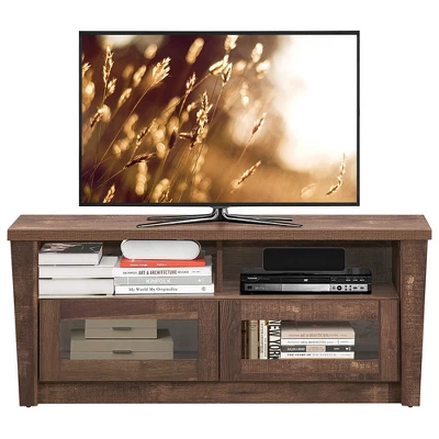Costway TV Stand Entertainment Center Hold Up To 55'' TV With 2 Shelves & 2 Door Cabints - Image 8