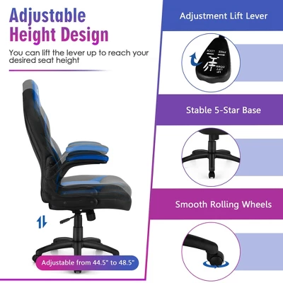 Costway High Back Gaming Chair Height Adjustable Swivel Computer Office Chair - Image 6