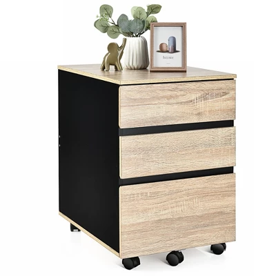 Costway 3-Drawer Mobile File Cabinet Vertical Filling Cabinet For Home Office - Image 9