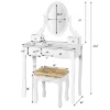 Costway Vanity Table Dressing Table 5 Make Up Table Stool