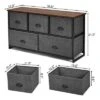 Costway 5 Drawers Dresser Storage Unit Side Table Display Organizer Dorm Room Wood Black