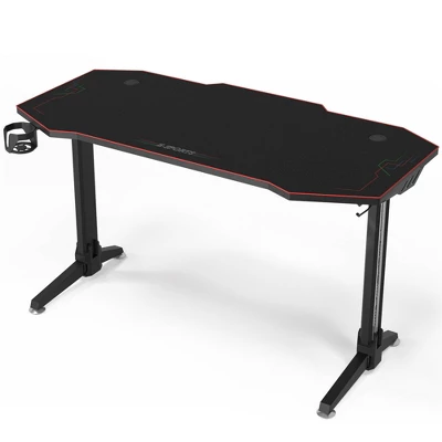 Costway 55'' Gaming Desk T-shaped Computer Desk W/ Full Mouse Pad & LED Lights - Image 9