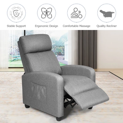 Recliner Massage Chair, Ergonomic Adjustable Single Sofa With Padded Seat Grey - Image 3