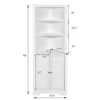 Costway Bathroom Corner Floor Cabinet Tall Bathroom Storage Cabinet W/ Shelves