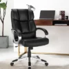 Costway Executive High Back Big & Tall Leather Adjustable Computer Desk Chair