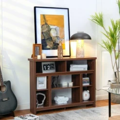 Costway Corner TV Stand Entertainment Console Center W/Adjustable Shelves