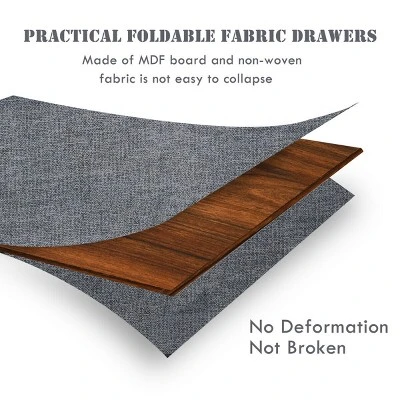 Costway 2 Drawers Nightstand Side Table Storage Unit Display Metal Frame Dorm Room - Image 8