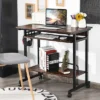 Costway Computer Desk Rolling Laptop Cart Writing Workstation W/ Keyboard Tray