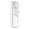Costway 72''H Bathroom Tall Floor Storage Cabinet Shelving Display GreyWhite