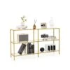 Costway 3-tier 51.5'' Long Glass Console Sofa Entryway Table For Hallway, Living Room