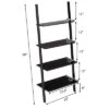 Costway Industrial Ladder Shelf 4-Tier Leaning Wall Bookcase Plant Stand Rustic Black/Brown