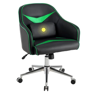 Costway Office Chair Task Desk Swivel Adjustable Height W/ Massage Lumbar Support BlueGreen - Image 10