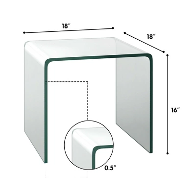 Costway Tempered Glass End Table Transparent Sofa Side Accent Table Living Room - Image 2