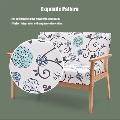 Costway Modern Fabric Loveseat Sofa Couch Upholstered 2-Seat Wood Armchair - Image 7