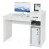 Costway Computer Desk PC Laptop Table W/ Drawer And Shelf Home Office Furniture White