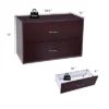 Costway 2 PCS 2-Drawer Dresser Horiztonal Organizer Wood End Table Nightstand