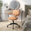 Costway PU Leather Office Chair Adjustable Swivel Leisure Desk Chair W/ Armrest