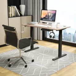 Costway 48'' Sit Stand Desk Adjustable Standing Workstation W/Crank Handle