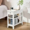 Costway 3 Tier Nightstand Bedside Table Sofa Side End Table W/Double Shelves Drawer