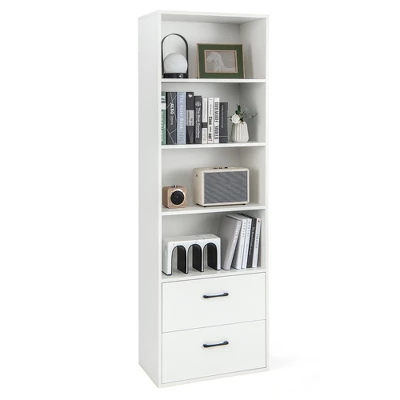 Costway 6-Tier Tall Bookshelf Freestanding Modern Bookcase Black Storage Cabinet White/Black - Image 11