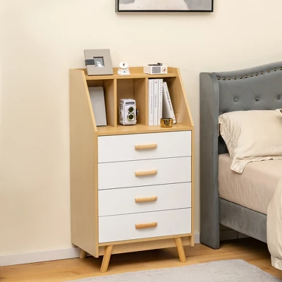 Costway 3-Cube Chest Of Drawers Storage Organizer 4-Drawer Dresser With Countertop - Image 4