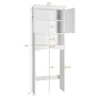 Costway Over The Toilet Storage Cabinet Bathroom Organizer W/ Adjustable Shelf