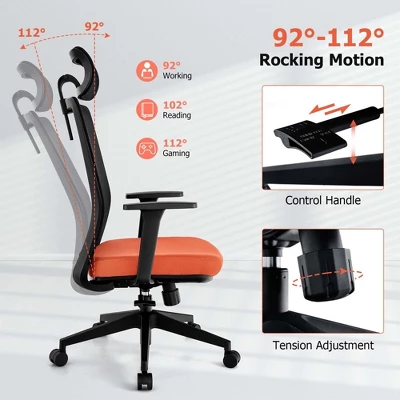 Costway Mesh Office Chair Big Tall Ergonomic Executive Chair Height Adjustable 400 Lbs - Image 5