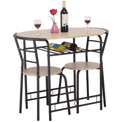 Costway 3 PCS Dining Set Table And 2 Chairs Home Kitchen Breakfast Bistro Pub Furniture - Image 6
