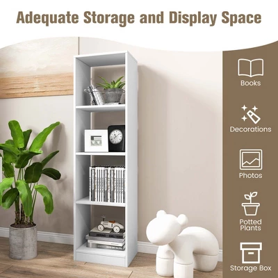 Costway 56'' Tall Bookcase, Freestanding Bookshelf With 4 Open Cubes - Image 5