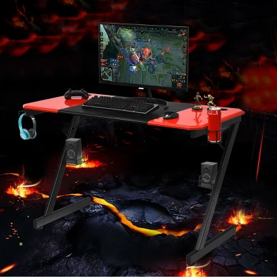 Costway 47 Inch Gaming Desk Z Shape Computer Desk W/ Storage For Cup Headphone Speaker - Image 3