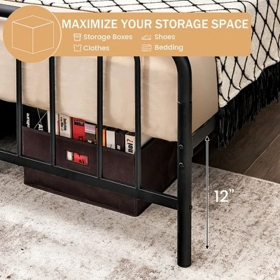 Costway Stylish Full Size Metal Bed Frame Platform Bed Base W/ Headboard & Footboard - Image 6
