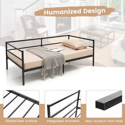Costway Twin Daybed Sofa Bed Frame Metal Platform With Headboard For Guest - Living Room - Image 6