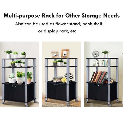 Costway Bakers Rack Microwave Oven Rack Shelves Kitchen Storage Organizer - Image 3