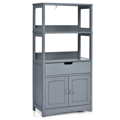 Costway Bathroom Storage Cabinet W/Drawer Shelf Cupboard Floor Cabinet - Image 12