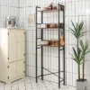 Costway 3-Tier Over-The-Toilet Storage Rack Bathroom Organizer Space Saver Rustic Brown