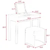 Costway Black Vanity Dressing Table Furniture Stool Storage Box