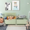 Costway Kids Toy Box W/Safety Hinge Wood Storage Chest Flip-Top Storage Organizer Green