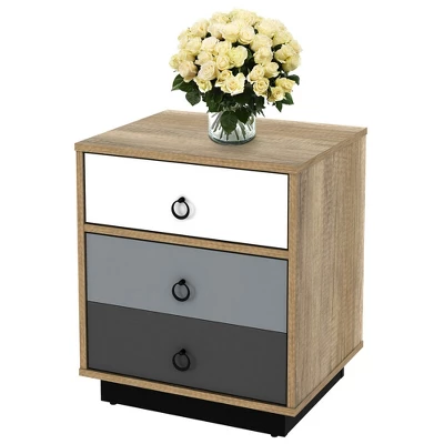 Costway 2PCS Nightstand With Drawer And Storage Cabinet Wooden Sofa Side Table End Table - Image 7
