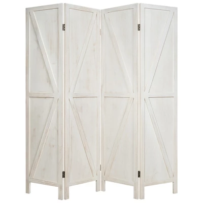 Costway 4Panels Folding Wooden Divider W/ V-shaped Design 5.6Ft Tall - Image 12