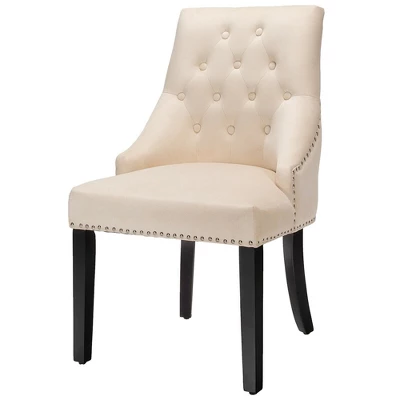 Costway Set Of 2 Button-Tufted Dining Chair Upholstered Armless Side Chair - Image 6