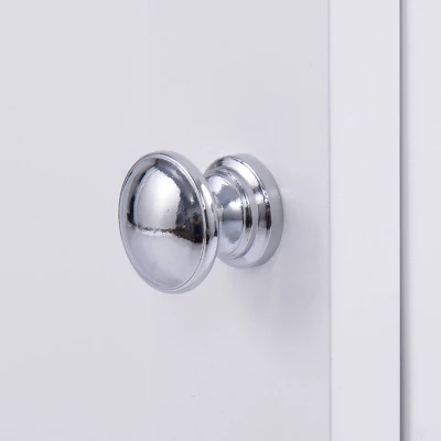 Costway White Folding Sewing Craft Table With Storage Shelves Cabinet Lockable Wheels - Image 9