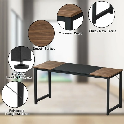 Costway 63'' Dining Table Rectangular Two-Tone Kitchen Table For 6 People W/ Metal Frame - Image 7