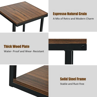 Costway 3-Tier End Table Side Table Night Stand W/ Storage Shelf For Living Room - Image 7